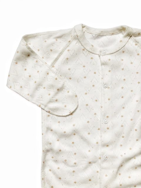 Комбинезон Крошка ажурный, молочный/сер.звезды