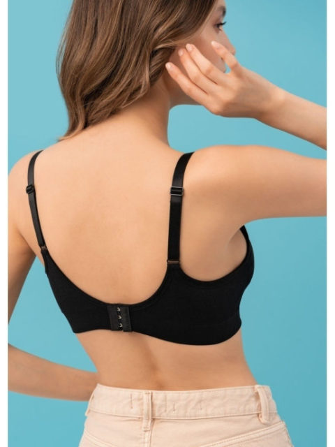 Бесшовный бюстгальтер для беременных и кормящих, Лаура черный купить в магазине одежды для беременных в Санкт-Петербурге Бесшовный бюстгальтер для беременных и кормящих, Лаура черный