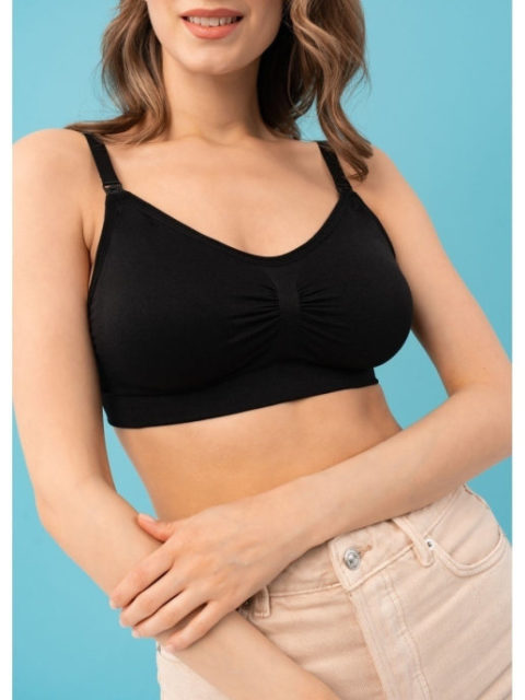 Бесшовный бюстгальтер для беременных и кормящих, Лаура черный Бесшовный бюстгальтер для беременных и кормящих, Лаура черный