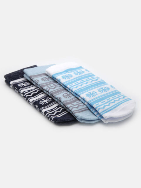 Носки для новорожденных 3 пары, Скандинавия, голубой/серый