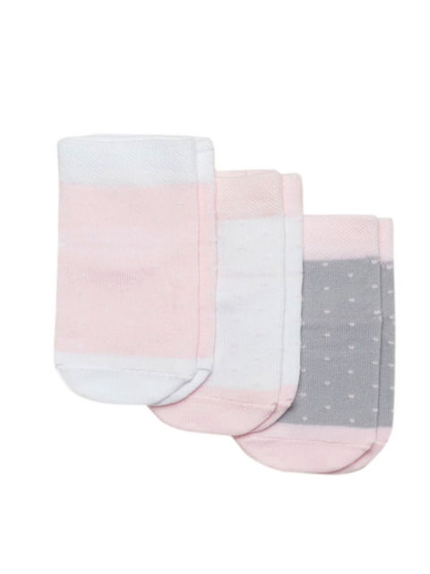 Носки для новорожденных 3 пары, Точки, розовый