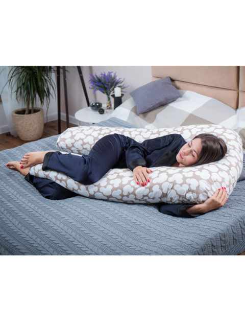 Подушка для беременных форма U 350 см. + наволочка Микки Brown