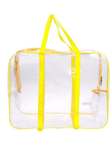 Сумка в роддом прозрачная большая 50х40х25 см., Красная (укрепленный низ)