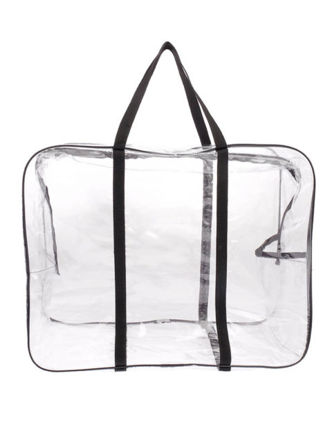 Сумка в роддом прозрачная большая 50х40х25 см., Красная (укрепленный низ)