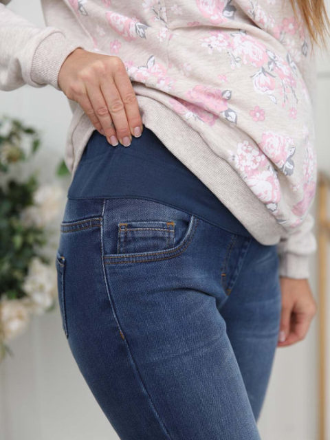 Джинсы для беременных зауженные Сиэтл, темно-синий
