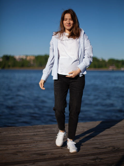 Джинсы для беременных прямые Mom, черный Джинсы для беременных прямые Mom, черный