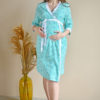 Комплект в роддом халат и сорочка для беременных и кормящих Скоро мама, светлый ментол