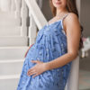 Сорочка для беременных и кормящих Скоро мама, темно-голубой