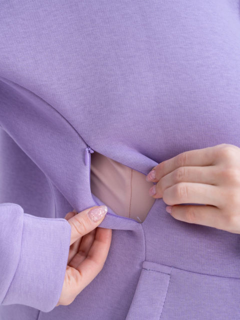 Утепленный спортивный костюм для беременных и кормящих Оливия, лаванда