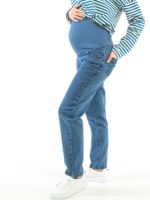 Джинсы для беременных MOM-314 lux, темно-васильковый